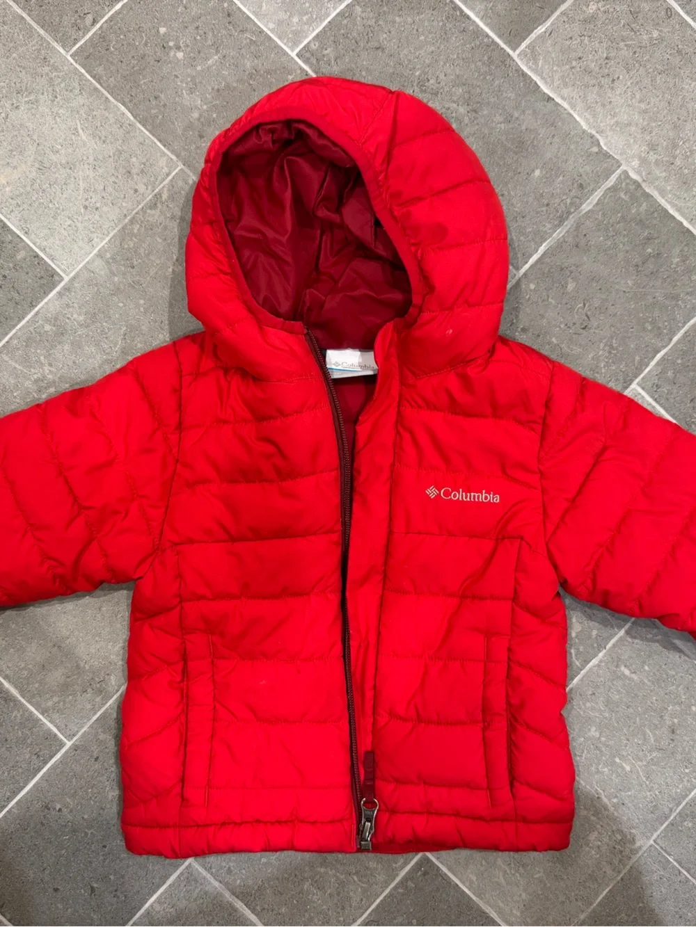 Columbia Kids Bright Red Hooded Puffer Jacket